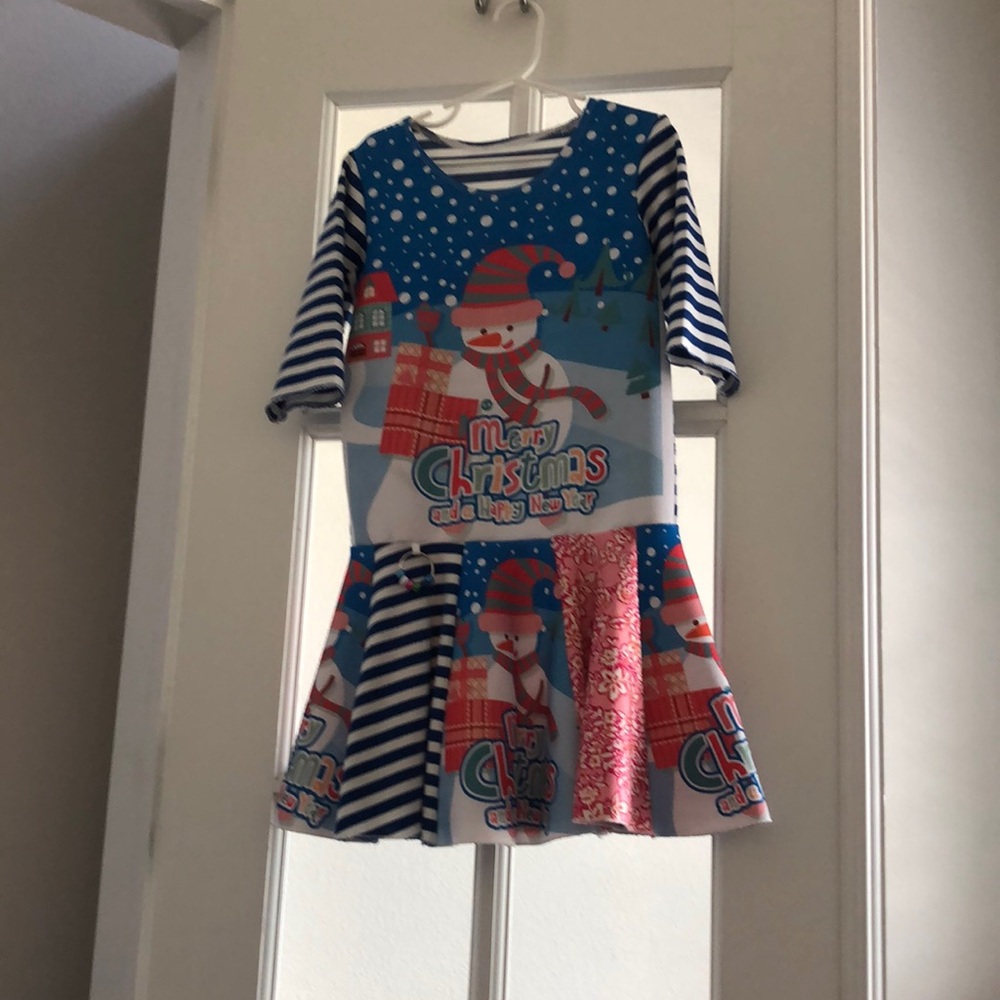 Winter / Christmas 3/4 Sleeve Snowman Dress